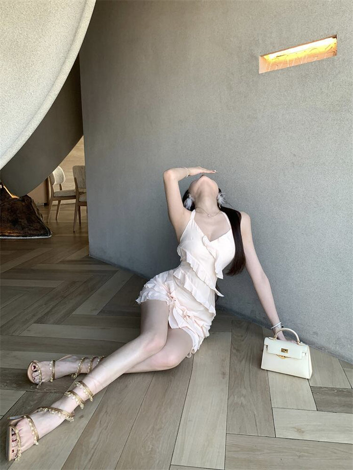 【dress】フリルホルターネックワンピース　M29662