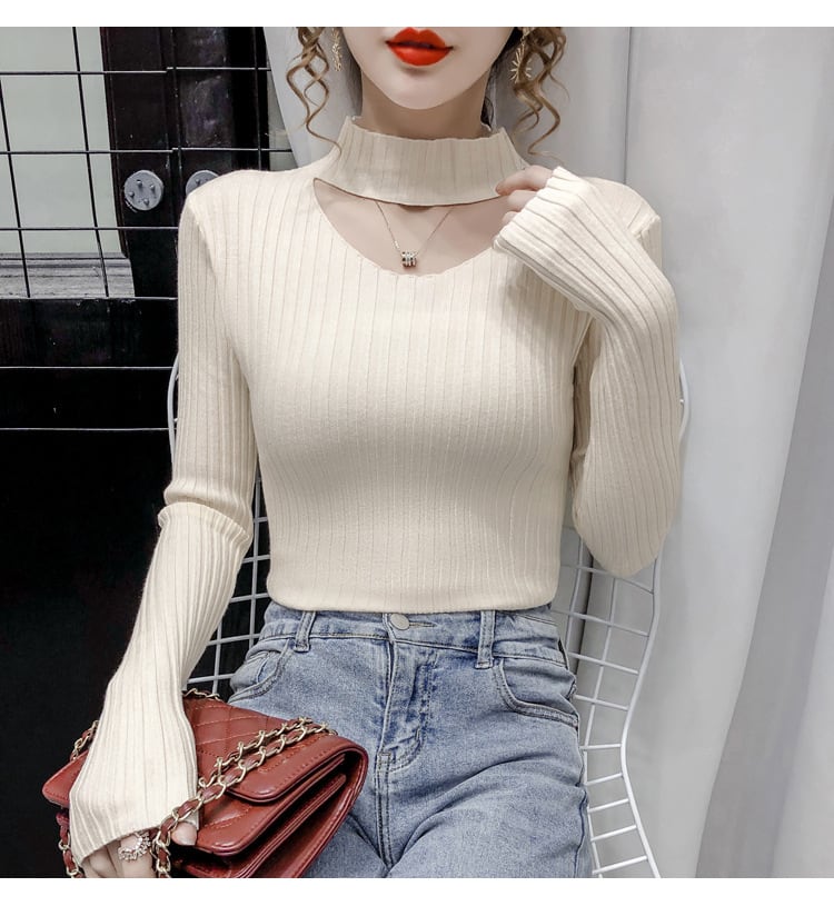 【tops】カットワークニットトップス　M27003