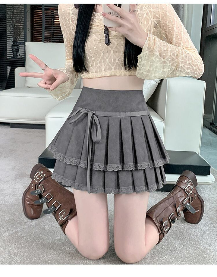 【bottoms】プリーツPUスカート　M27144