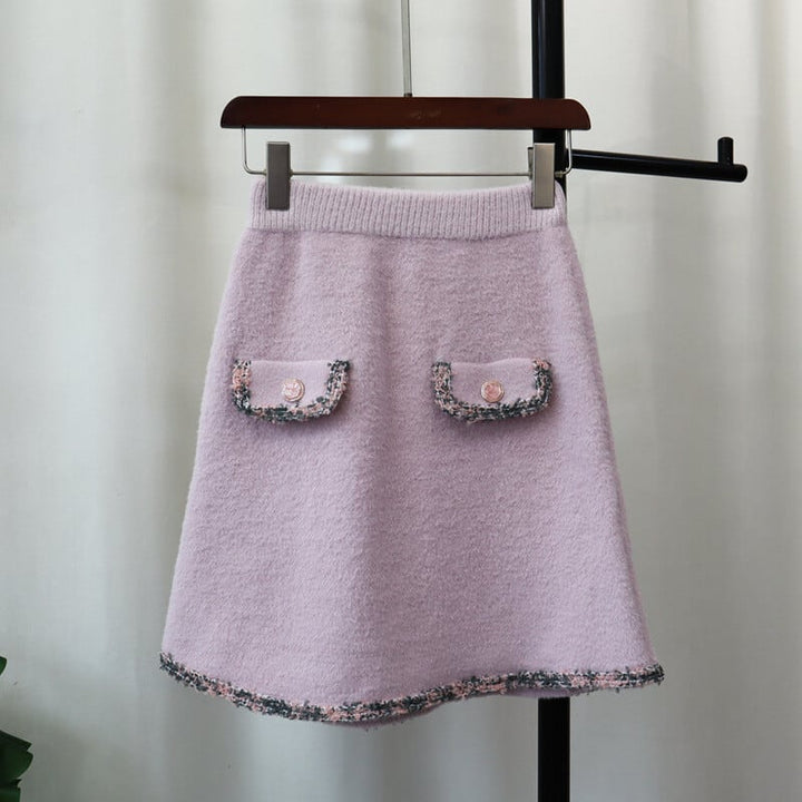 【set】ニットカーデ×スカートセット　M26857