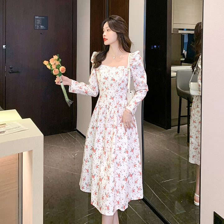 【dress】人気を独占中 スウィート花柄ワンピース着瘦せ　M17258