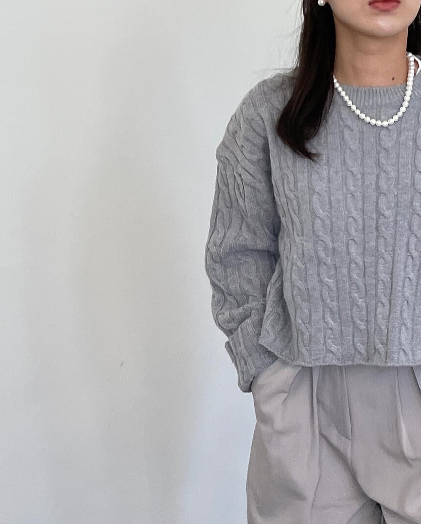 【tops】スリットニットセーター　M26841