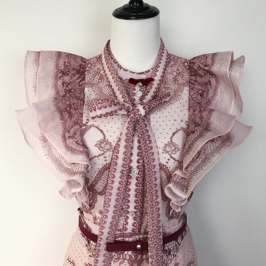 【set】フリルブラウス×ロングスカートセット     N3073