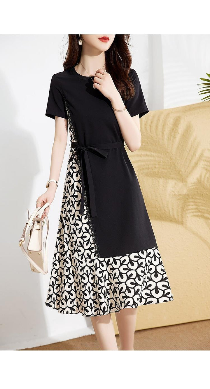【dress】輝いて超人気 ! 切り替え配色デートワンピース　M16933