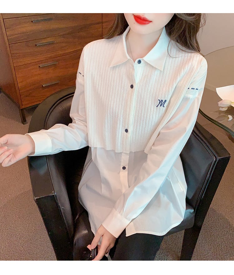 【tops】人気上昇中ファッション切り替えシャツ　M17337