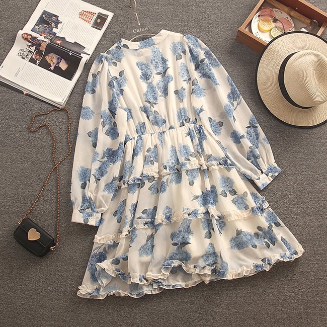 【dress】人気アイテム ! スウィート花柄ワンピース着瘦せ　M17213