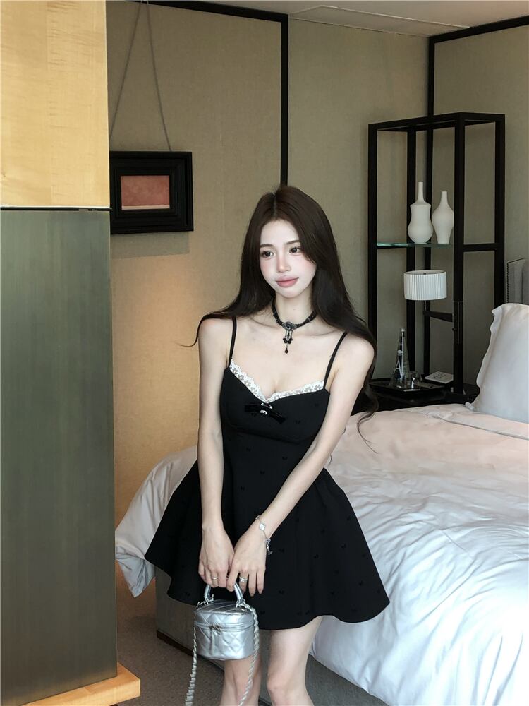 【dress】レース切り替えキャミワンピース　M30066