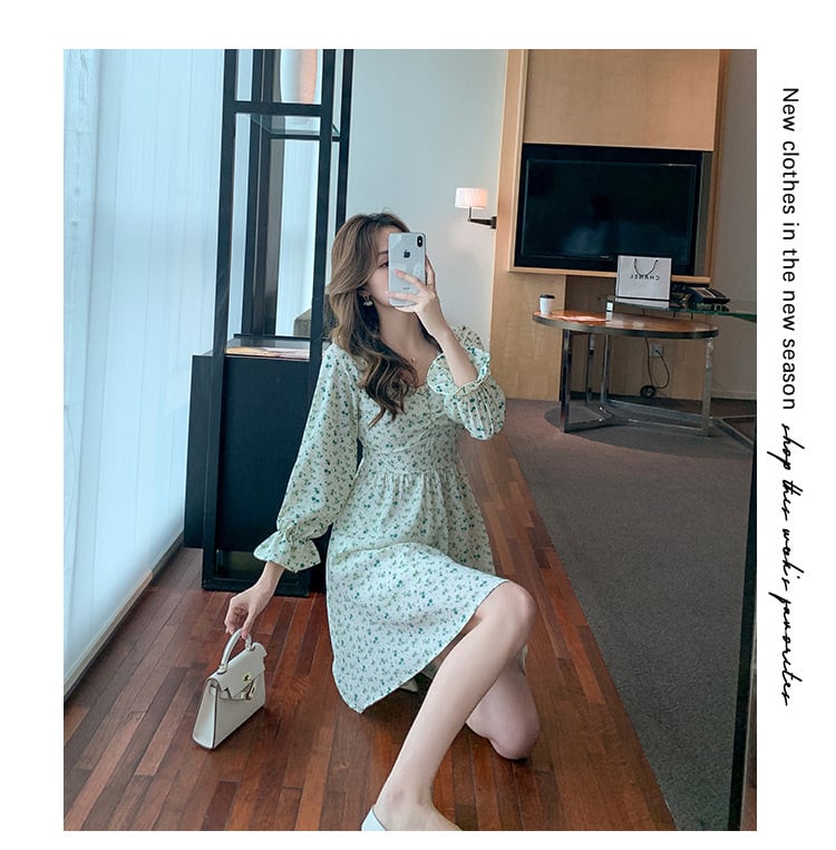 【dress】好感度UP一目惚れ清新花柄ワンピースオシャレ　M17068