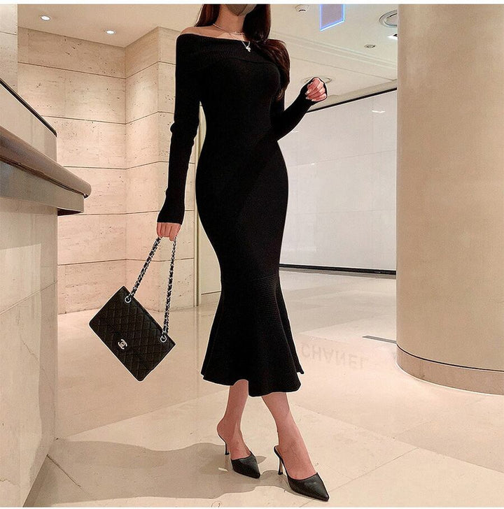 【dress】マーメイドニットワンピース　M18721