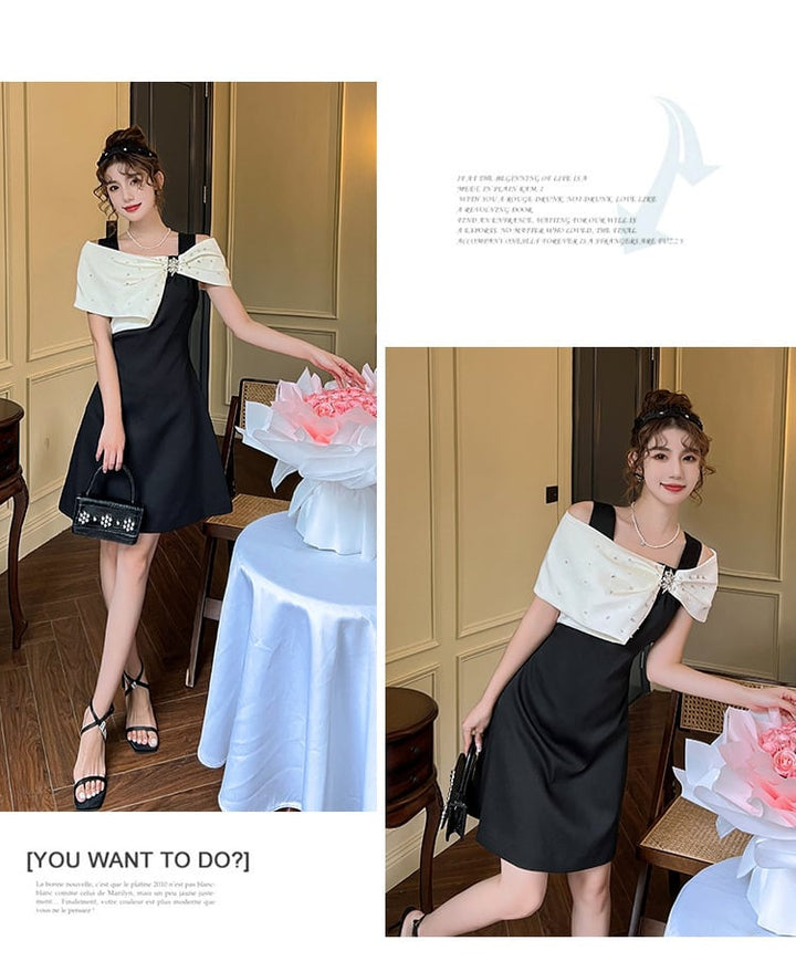 【dress】ビジューデートワンピース　M24884