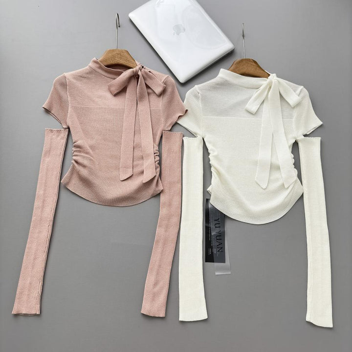 【tops】アームカバー付きニットトップス　M27892