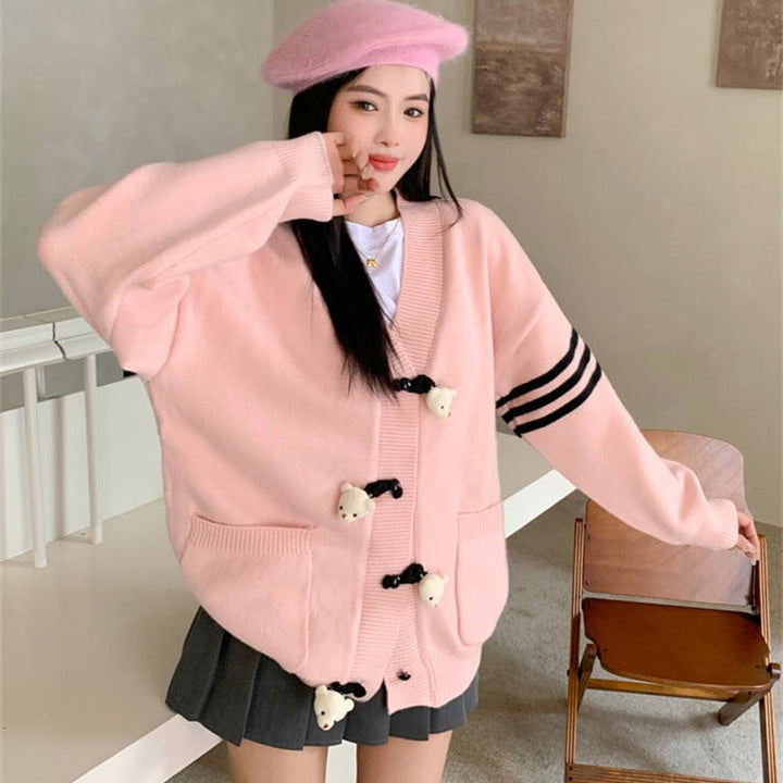 【outer】Vネックニットカーデ　M26356