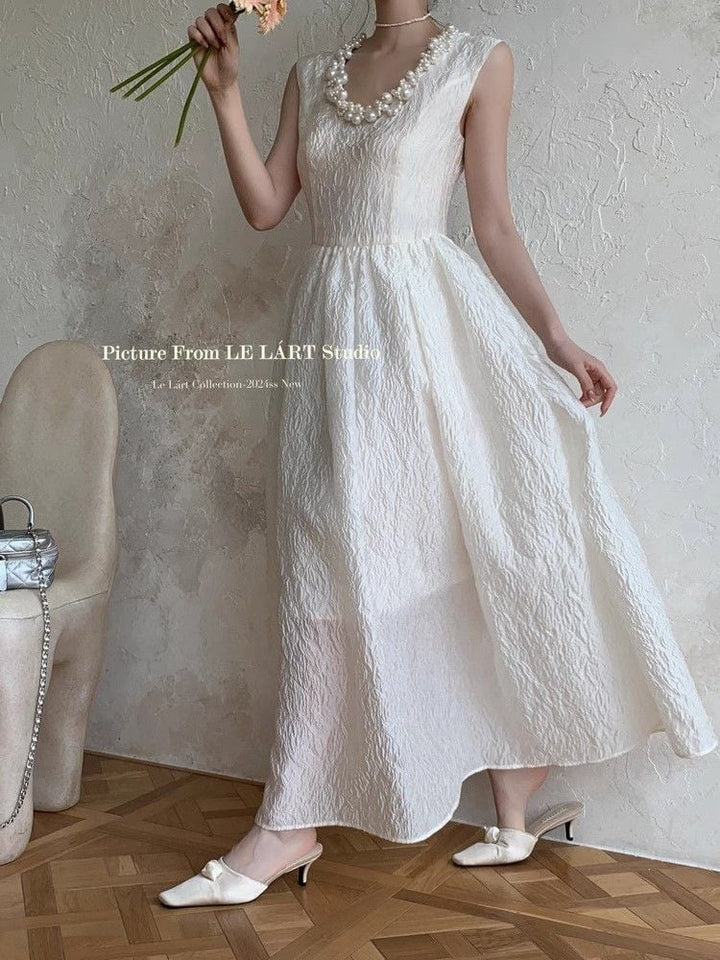 【dress】パールノースリーブワンピース　M24311