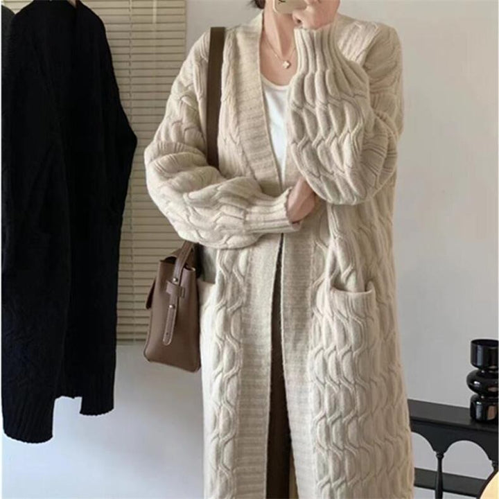 【outer】ロング丈ニットカーデ　M18445
