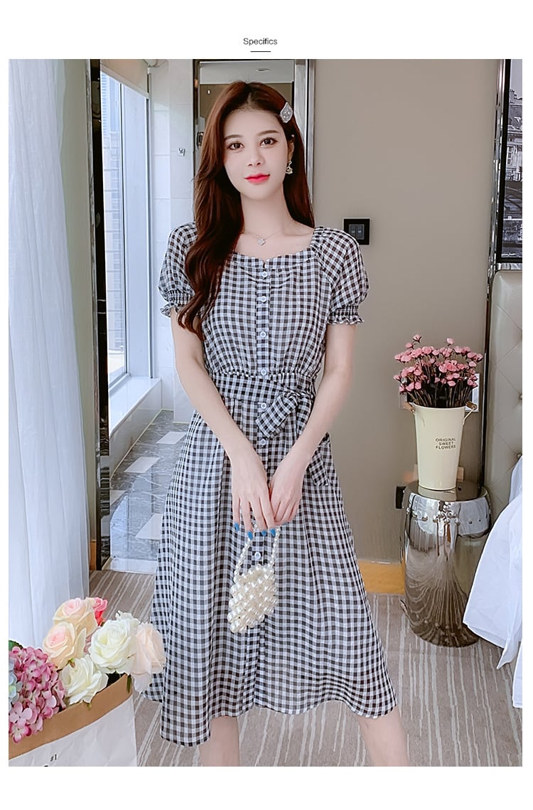 【dress】目立つ！カジュアルチェック柄ワンピース大活躍　M17021