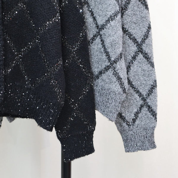 【outer】スパンコールニットカーデ　M27830