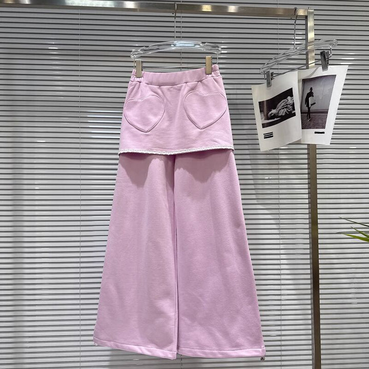 【set】ファー付きジップアップパーカー×裏起毛スカッツセット Q7510