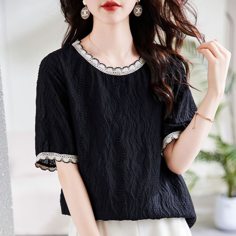 【tops】気質満点 エレガントオシャレTシャツトップス　M16969