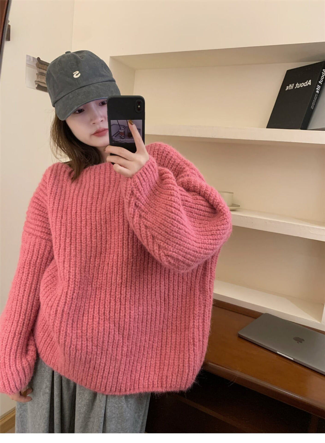 【tops】クルーネックニットセーター　M18988