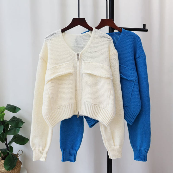 【outer】ファスナーニットカーデ　M27908