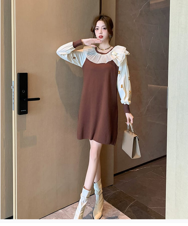 【dress】優しい雰囲気スウィートニットワンピース　M17501