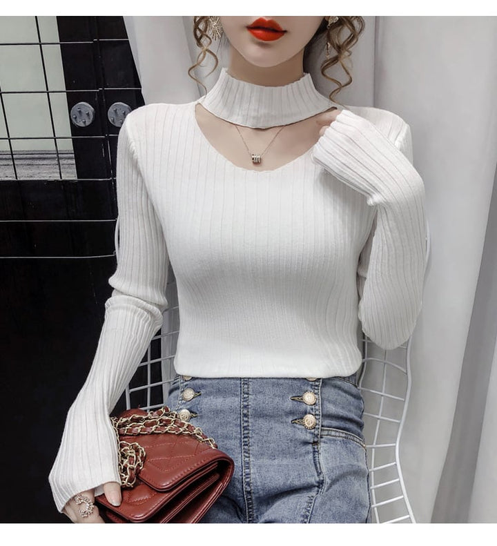 【tops】カットワークニットトップス　M27003