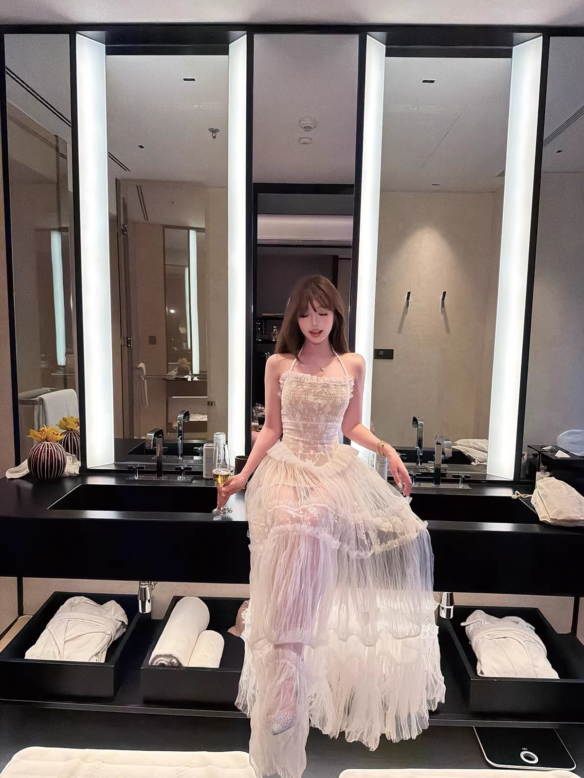 dress】チュールレースロングワンピース Q7971 – NANASTYLE
