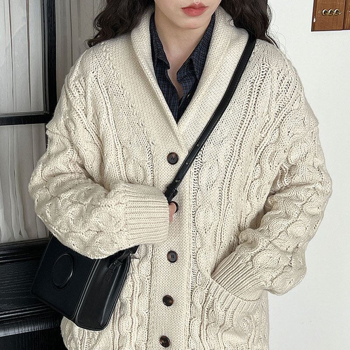 【outer】Vネックニットカーディガン Q7094