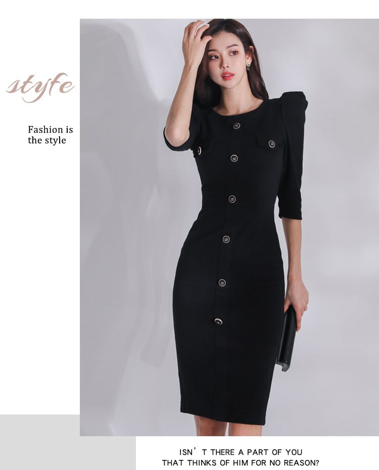 【dress】ボタンデザインデートワンピース　M26523