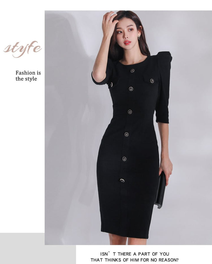 【dress】ボタンデザインデートワンピース　M26523