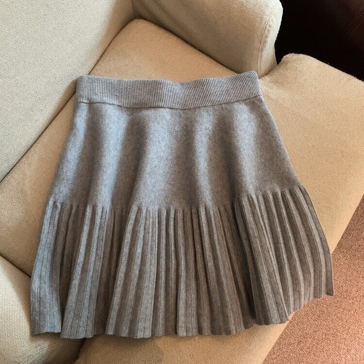 【bottoms】プリーツニットスカート　M26614