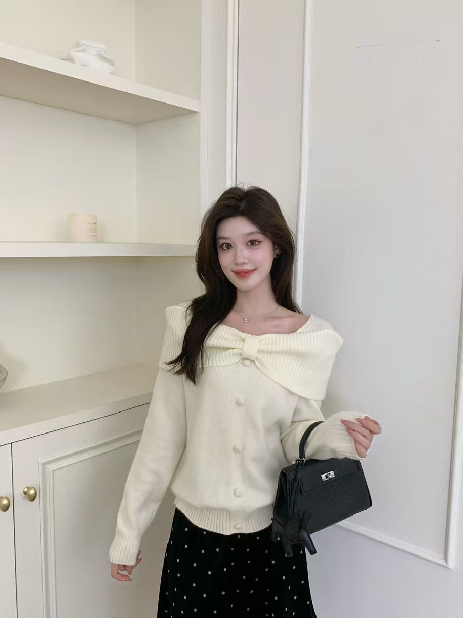 【tops】リボンニットトップス　K0667
