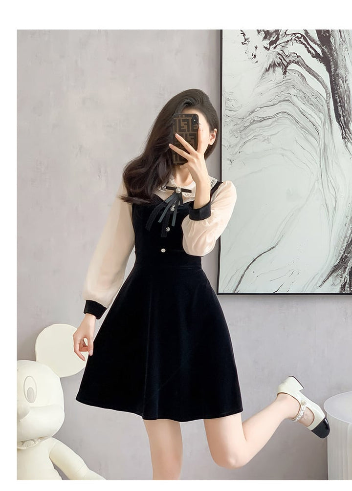 【dress】気質満点大人可愛い切り替えデートワンピース　M17574