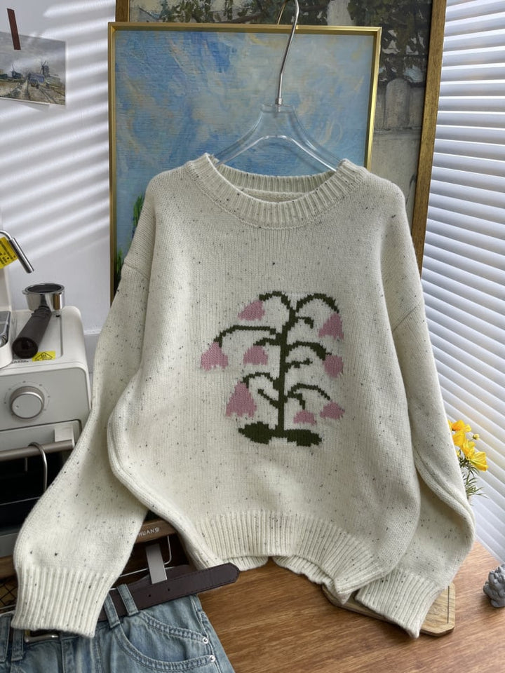 【tops】ジャカードニットセーター　M26612