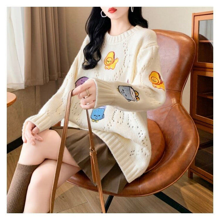 【tops】カートゥーンニットセーター　M19175