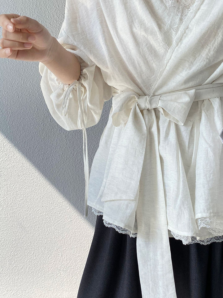 【tops】レースドッキングトップス Q8244
