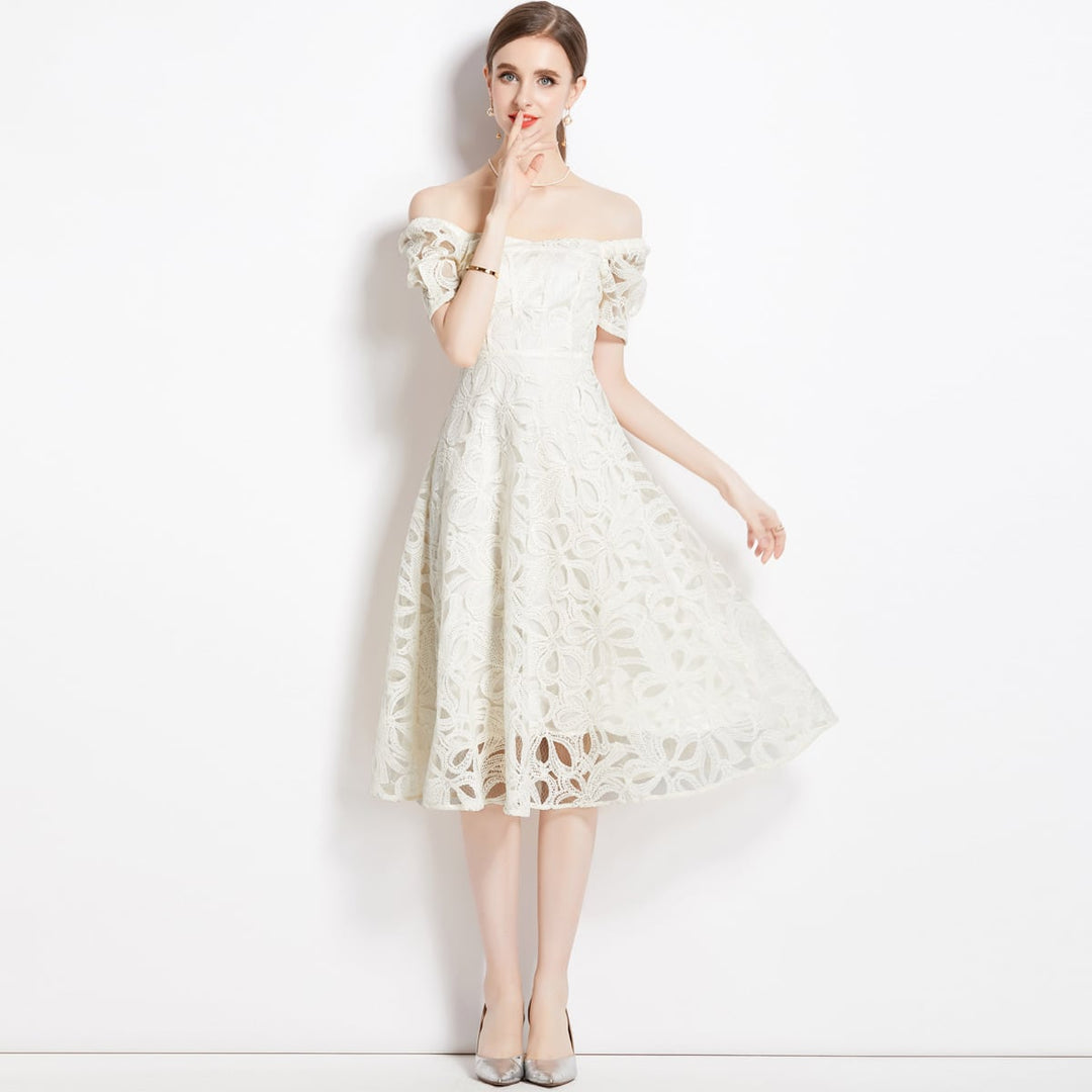 【dress】高級感 エレガントレースデートワンピース　M17141