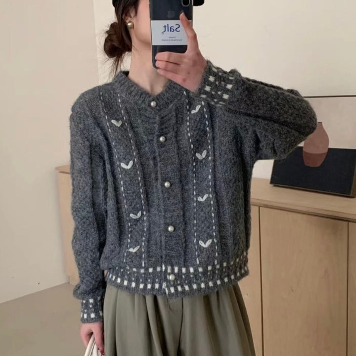 【outer】ジャカードニットカーデ　M28699