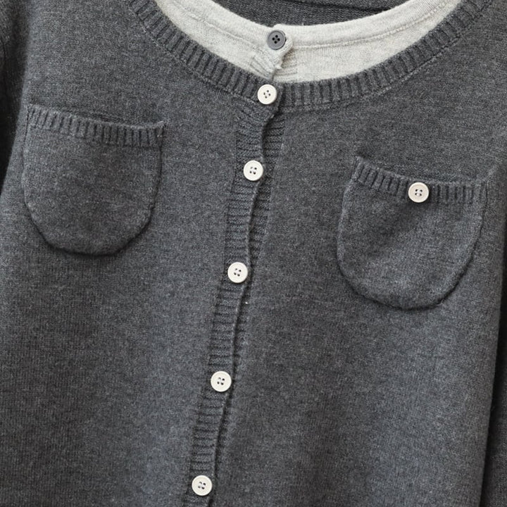 【outer】配色切り替えニットカーデ　M28598
