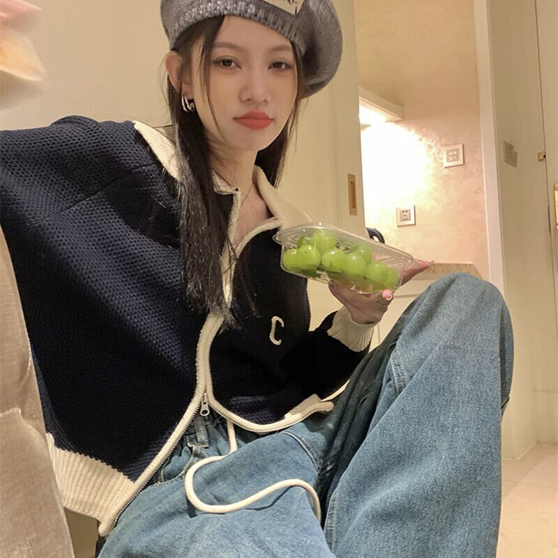 【outer】ファスナーニットカーデ　M27879