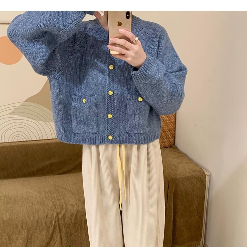 【outer】クルーネックニットカーデ　M26554