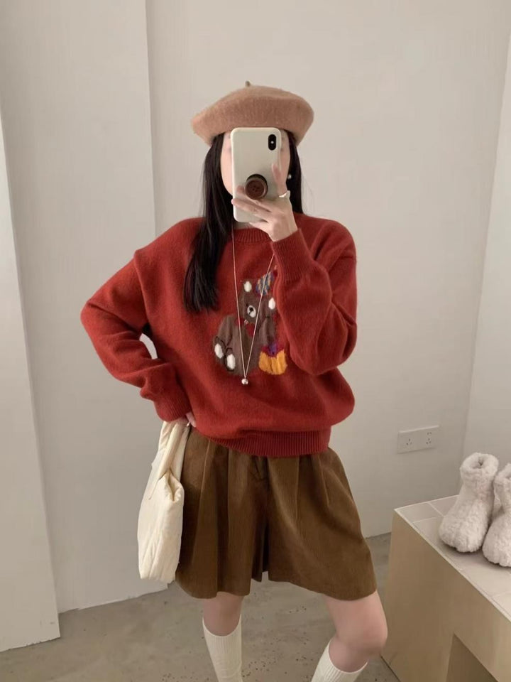 【tops】クルーネックニットセーター　M28755