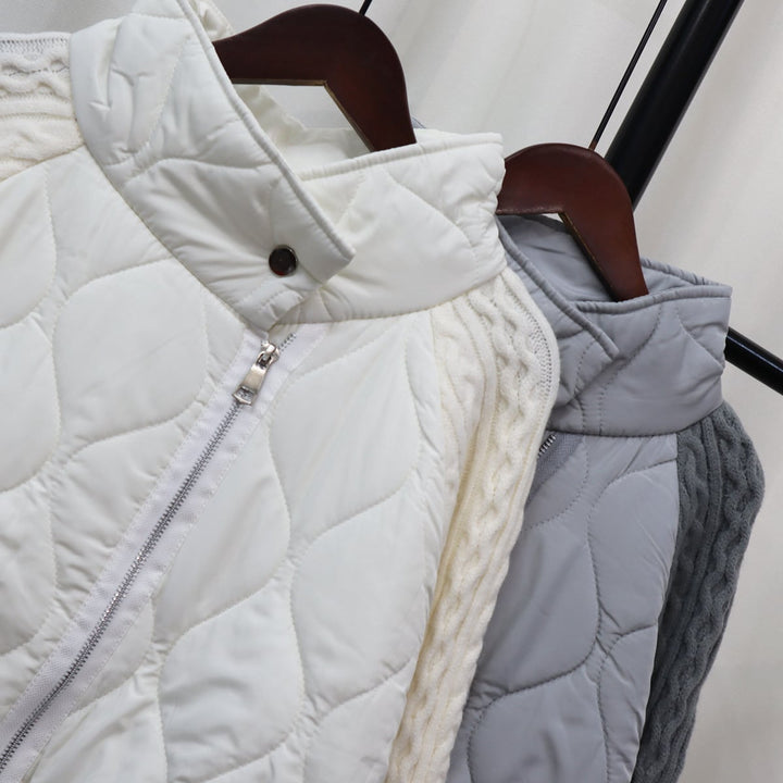 【outer】棉コートドッキングニットカーデ　M18242