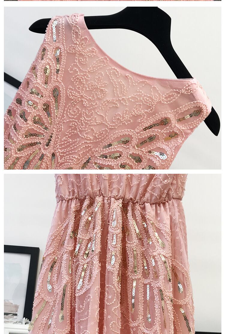【dress】ノースリーブスパンコールワンピース　M30142
