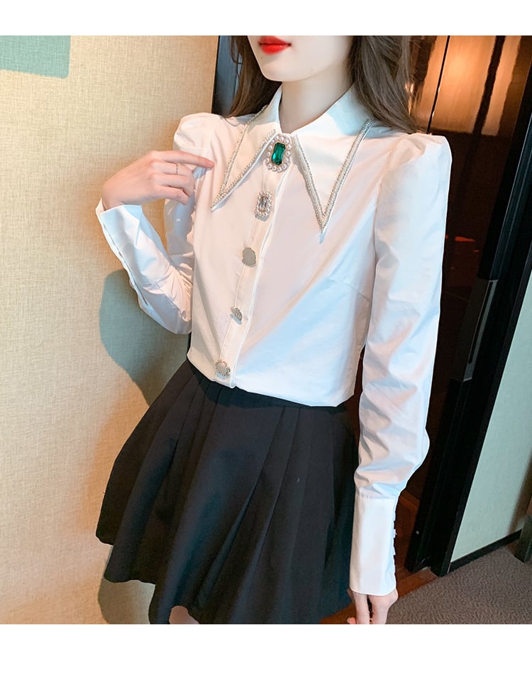【tops】話題沸騰中 オシャレエレガントシャツトップス　M17336