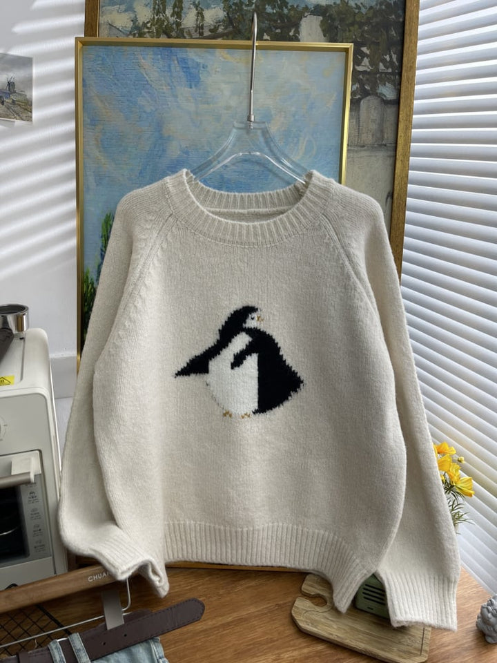 【tops】クルーネックニットセーター　M26613