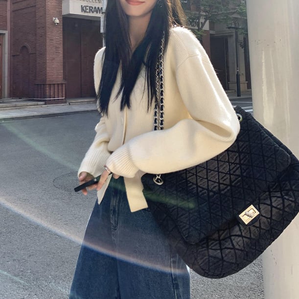 【outer】Vネックニットカーデ　M26695