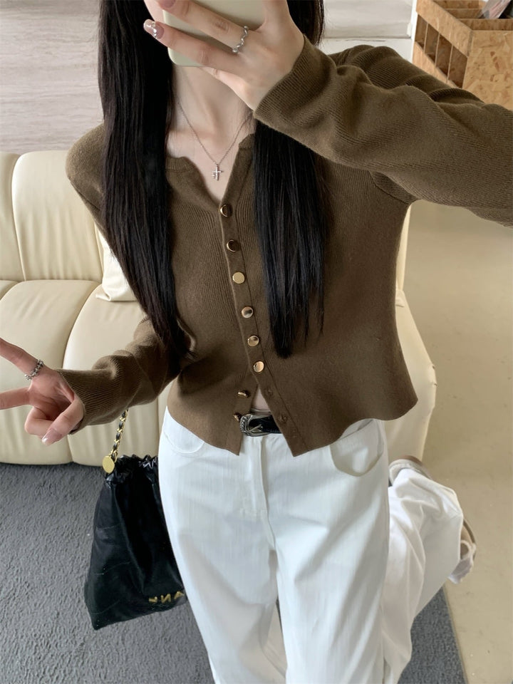 【outer】無地ニットカーデ　M26431