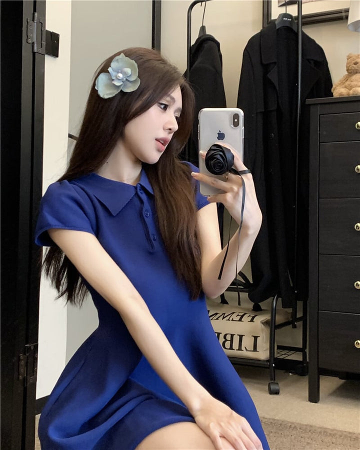 【dress】ポロネック立体感ミニワンピース　N2667