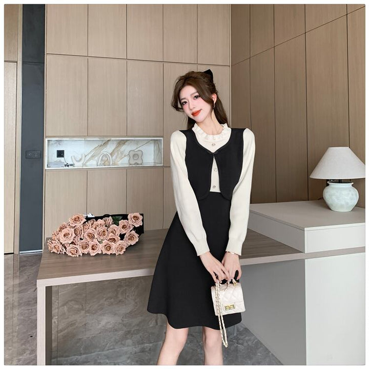 【dress】ドッキングニットワンピース　M18711